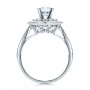  18K Gold Diamond Halo And Filigree Engagement Ring - Vanna K - Front View -  100682 - Thumbnail