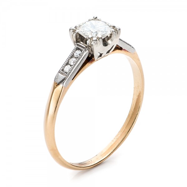 Estate Two Tone Gold Diamond Engagement Ring 100901 