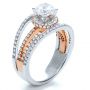  18K Gold And 14k Rose Gold 18K Gold And 14k Rose Gold White and Diamond Ring - Vanna K - Three-Quarter View -  1034 - Thumbnail