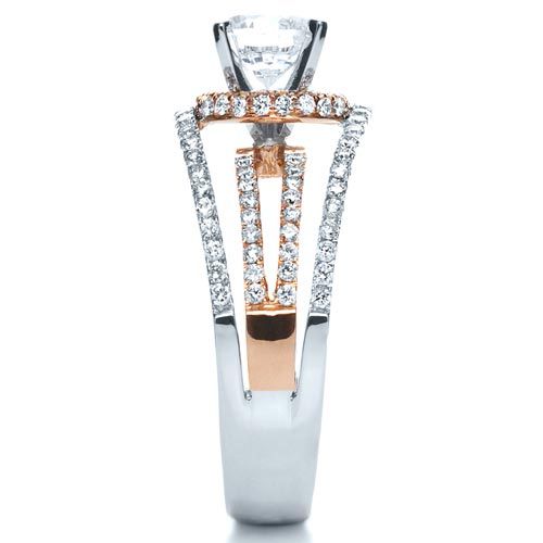 18K Gold And 18k Rose Gold White and Diamond Ring - Vanna K - Side View - 1034