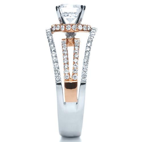  Platinum And 18k Rose Gold Platinum And 18k Rose Gold White and Diamond Ring - Vanna K - Side View -  1034