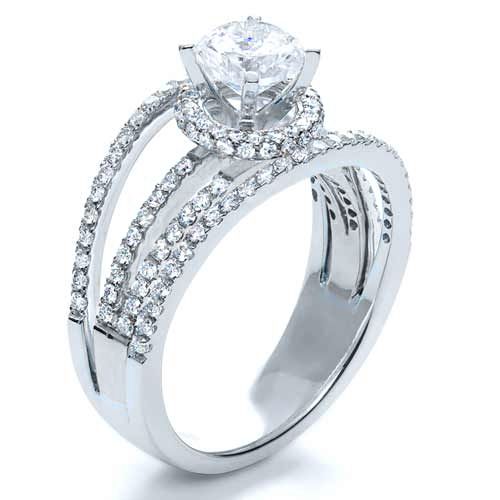18K Gold And 18k White Gold 18K Gold And 18k White Gold White and Diamond Ring - Vanna K - Three-Quarter View - 1034