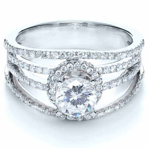 18K Gold And 18k White Gold 18K Gold And 18k White Gold White and Diamond Ring - Vanna K - Flat View - 1034