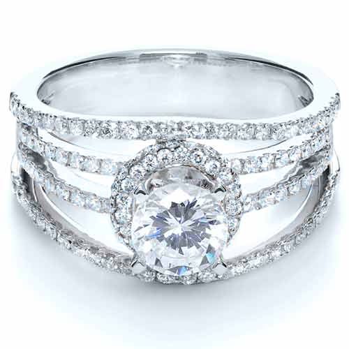  Platinum And Platinum Platinum And Platinum White and Diamond Ring - Vanna K - Flat View -  1034