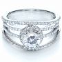  18K Gold And 14k White Gold 18K Gold And 14k White Gold White and Diamond Ring - Vanna K - Flat View -  1034 - Thumbnail