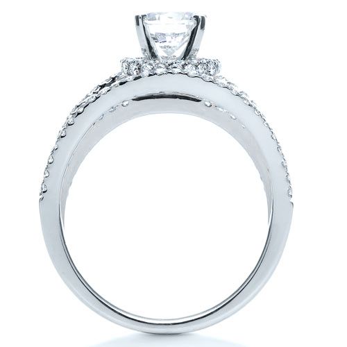  14K Gold And Platinum 14K Gold And Platinum White and Diamond Ring - Vanna K - Front View -  1034