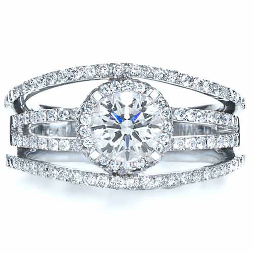 18K Gold And 18k White Gold 18K Gold And 18k White Gold White and Diamond Ring - Vanna K - Top View - 1034