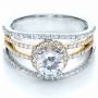  14K Gold And 18k Yellow Gold 14K Gold And 18k Yellow Gold White and Diamond Ring - Vanna K - Flat View -  1034 - Thumbnail