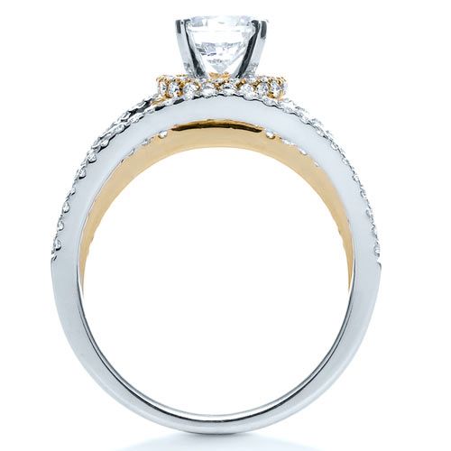  14K Gold And 14k Yellow Gold 14K Gold And 14k Yellow Gold White and Diamond Ring - Vanna K - Front View -  1034