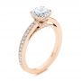 18k Rose Gold 18k Rose Gold 5-leaf Motif Custom Engagement Ring - Three-Quarter View -  105825 - Thumbnail