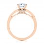 18k Rose Gold 18k Rose Gold 5-leaf Motif Custom Engagement Ring - Front View -  105825 - Thumbnail