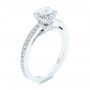  Platinum Platinum 5-leaf Motif Custom Engagement Ring - Three-Quarter View -  105825 - Thumbnail