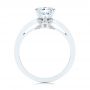 18k White Gold 5-leaf Motif Custom Engagement Ring - Front View -  105825 - Thumbnail