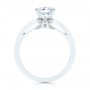 18k White Gold 5-leaf Motif Custom Engagement Ring - Front View -  105825 - Thumbnail