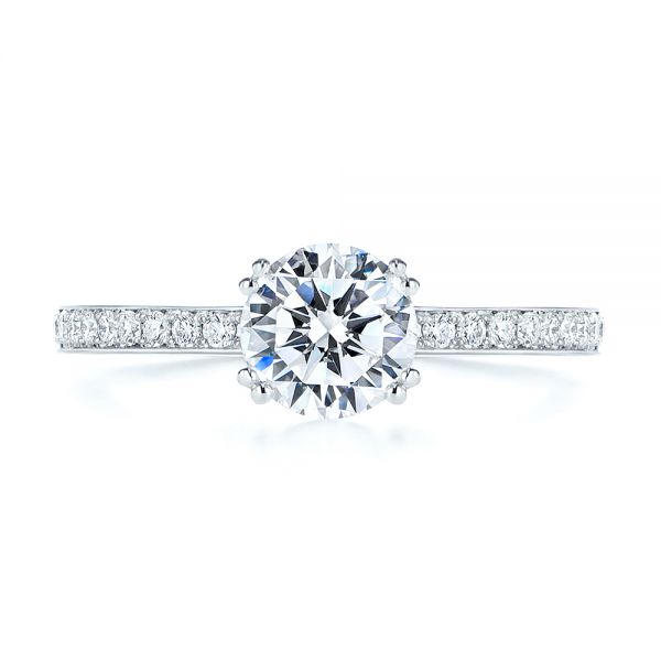  Platinum Platinum 5-leaf Motif Custom Engagement Ring - Top View -  105825