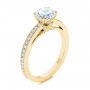 14k Yellow Gold 14k Yellow Gold 5-leaf Motif Custom Engagement Ring - Three-Quarter View -  105825 - Thumbnail