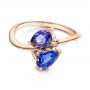 14k Rose Gold 14k Rose Gold Alexandrite And Blue Sapphire Ring - Flat View -  106636 - Thumbnail