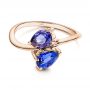 18k Rose Gold 18k Rose Gold Alexandrite And Blue Sapphire Ring - Flat View -  106636 - Thumbnail