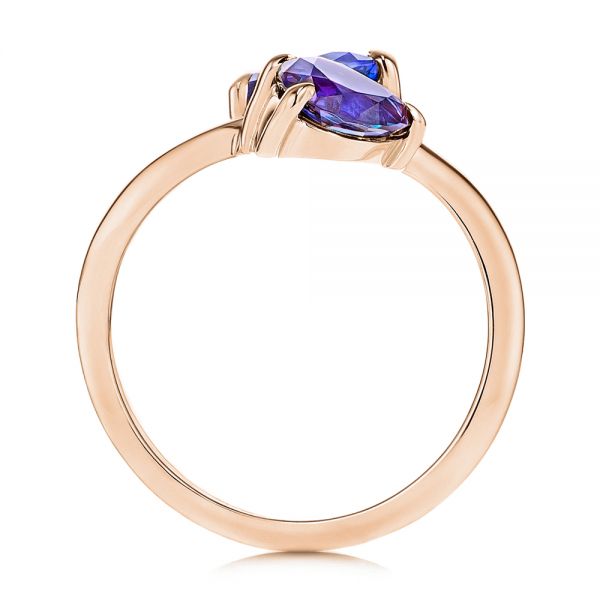 14k Rose Gold 14k Rose Gold Alexandrite And Blue Sapphire Ring - Front View -  106636