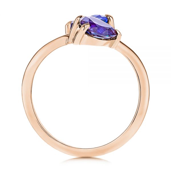 18k Rose Gold 18k Rose Gold Alexandrite And Blue Sapphire Ring - Front View -  106636