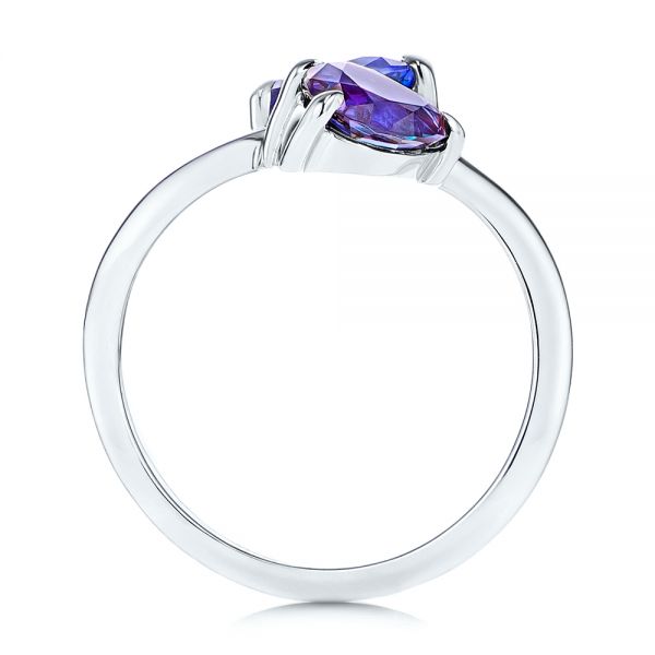 18k White Gold 18k White Gold Alexandrite And Blue Sapphire Ring - Front View -  106636