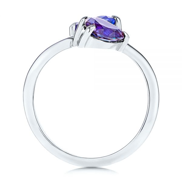  Platinum Platinum Alexandrite And Blue Sapphire Ring - Front View -  106636