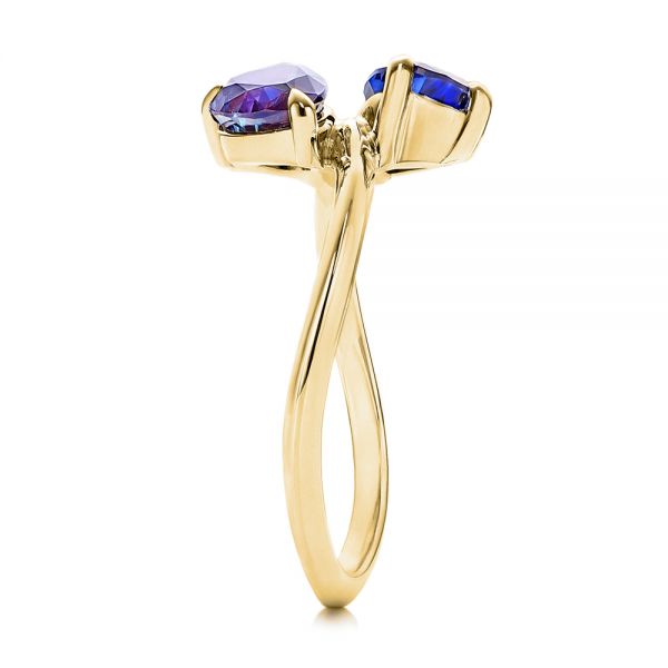 18k Yellow Gold 18k Yellow Gold Alexandrite And Blue Sapphire Ring - Side View -  106636