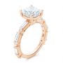14k Rose Gold 14k Rose Gold Alternating Round And Baguette Diamond Engagement Ring - Three-Quarter View -  107219 - Thumbnail