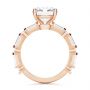 18k Rose Gold 18k Rose Gold Alternating Round And Baguette Diamond Engagement Ring - Front View -  107219 - Thumbnail