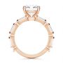 14k Rose Gold 14k Rose Gold Alternating Round And Baguette Diamond Engagement Ring - Front View -  107219 - Thumbnail