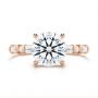 18k Rose Gold 18k Rose Gold Alternating Round And Baguette Diamond Engagement Ring - Top View -  107219 - Thumbnail
