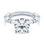 Platinum Platinum Alternating Round And Baguette Diamond Engagement Ring - Flat View -  107219 - Thumbnail