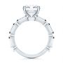 14k White Gold 14k White Gold Alternating Round And Baguette Diamond Engagement Ring - Front View -  107219 - Thumbnail