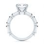 14k White Gold 14k White Gold Alternating Round And Baguette Diamond Engagement Ring - Front View -  107219 - Thumbnail