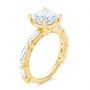 14k Yellow Gold Alternating Round And Baguette Diamond Engagement Ring - Three-Quarter View -  107219 - Thumbnail