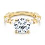 14k Yellow Gold Alternating Round And Baguette Diamond Engagement Ring - Flat View -  107219 - Thumbnail