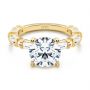 14k Yellow Gold Alternating Round And Baguette Diamond Engagement Ring - Flat View -  107219 - Thumbnail