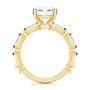 18k Yellow Gold 18k Yellow Gold Alternating Round And Baguette Diamond Engagement Ring - Front View -  107219 - Thumbnail