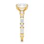 14k Yellow Gold Alternating Round And Baguette Diamond Engagement Ring - Side View -  107219 - Thumbnail