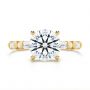 14k Yellow Gold Alternating Round And Baguette Diamond Engagement Ring - Top View -  107219 - Thumbnail