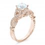 18k Rose Gold 18k Rose Gold Antique Criss-cross Shank Engagement Ring - Vanna K - Three-Quarter View -  100072 - Thumbnail