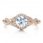 18k Rose Gold 18k Rose Gold Antique Criss-cross Shank Engagement Ring - Vanna K - Top View -  100072 - Thumbnail