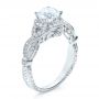 18k White Gold Antique Criss-cross Shank Engagement Ring - Vanna K - Three-Quarter View -  100072 - Thumbnail