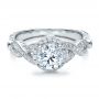 18k White Gold Antique Criss-cross Shank Engagement Ring - Vanna K - Flat View -  100072 - Thumbnail