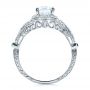 18k White Gold Antique Criss-cross Shank Engagement Ring - Vanna K - Front View -  100072 - Thumbnail