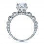  18K Gold Antique Double Pave Hand Engraved Engagement Ring - Vanna K - Front View -  100055 - Thumbnail