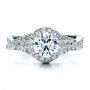  18K Gold Antique Engagement Ring - Vanna K - Top View -  100064 - Thumbnail
