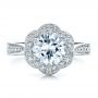  Platinum Platinum Antique Hand Engraved Engagement Ring - Vanna K - Top View -  100040 - Thumbnail
