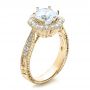 14k Yellow Gold 14k Yellow Gold Antique Hand Engraved Engagement Ring - Vanna K - Three-Quarter View -  100040 - Thumbnail