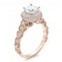 18k Rose Gold 18k Rose Gold Antique Milgrain Engagement Ring - Vanna K - Three-Quarter View -  100060 - Thumbnail